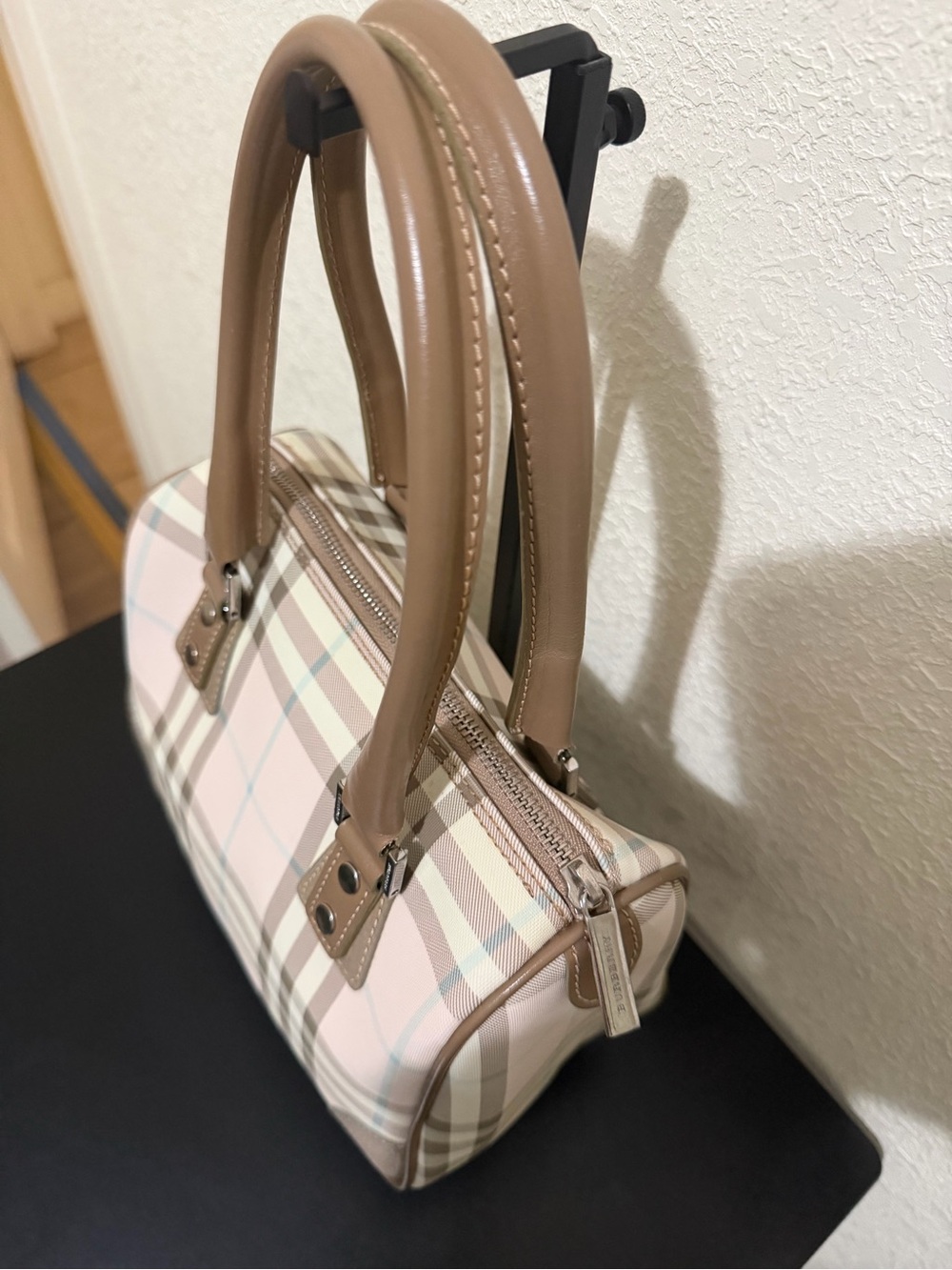 Burberry Light Pink and Tan Mini Top-Handle Bag - Picture 4 of 8